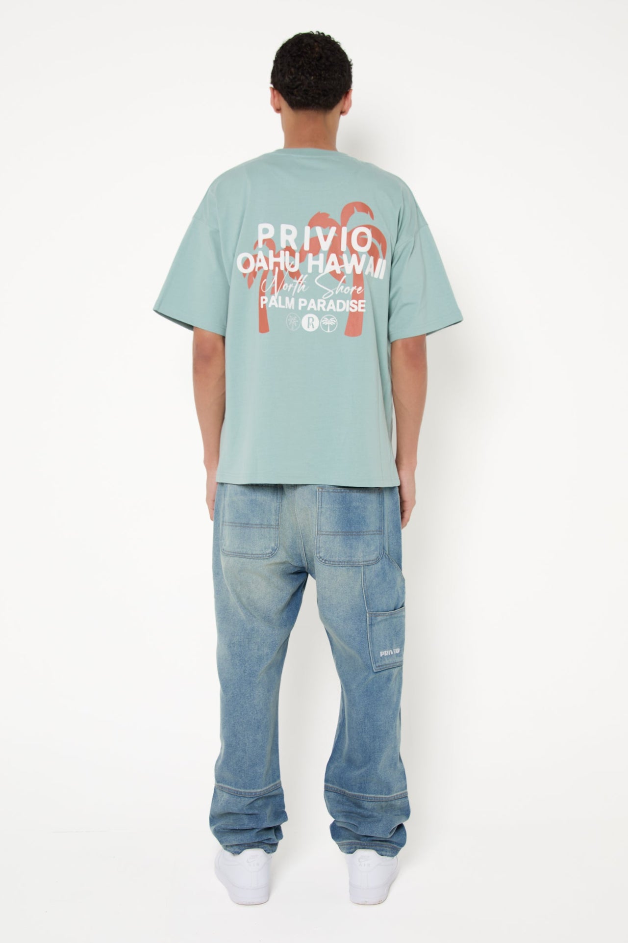 Privio Relaxed Lightweight Graphic Cotton T-Shirt - Dusty Mint