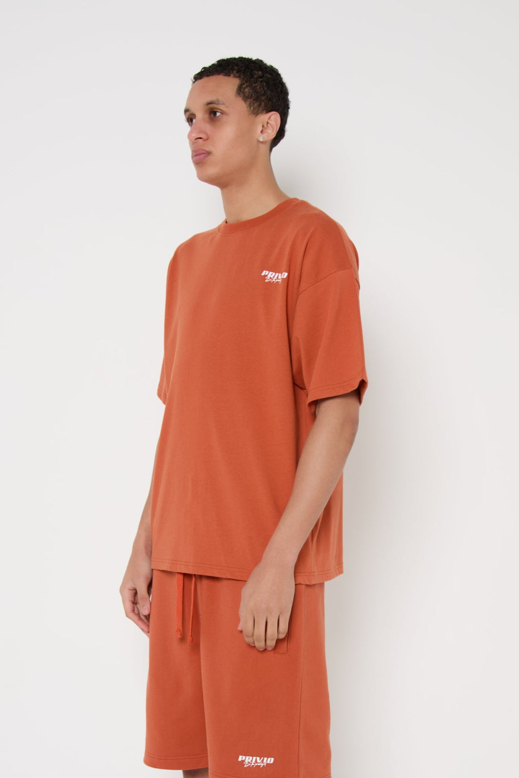 Relaxed Privio Logo Cotton T-Shirt - Dusty Orange