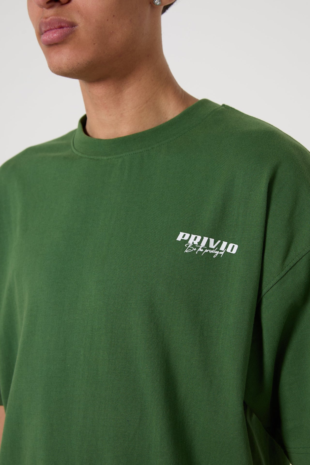 Relaxed Privio Logo Cotton T-Shirt - Green