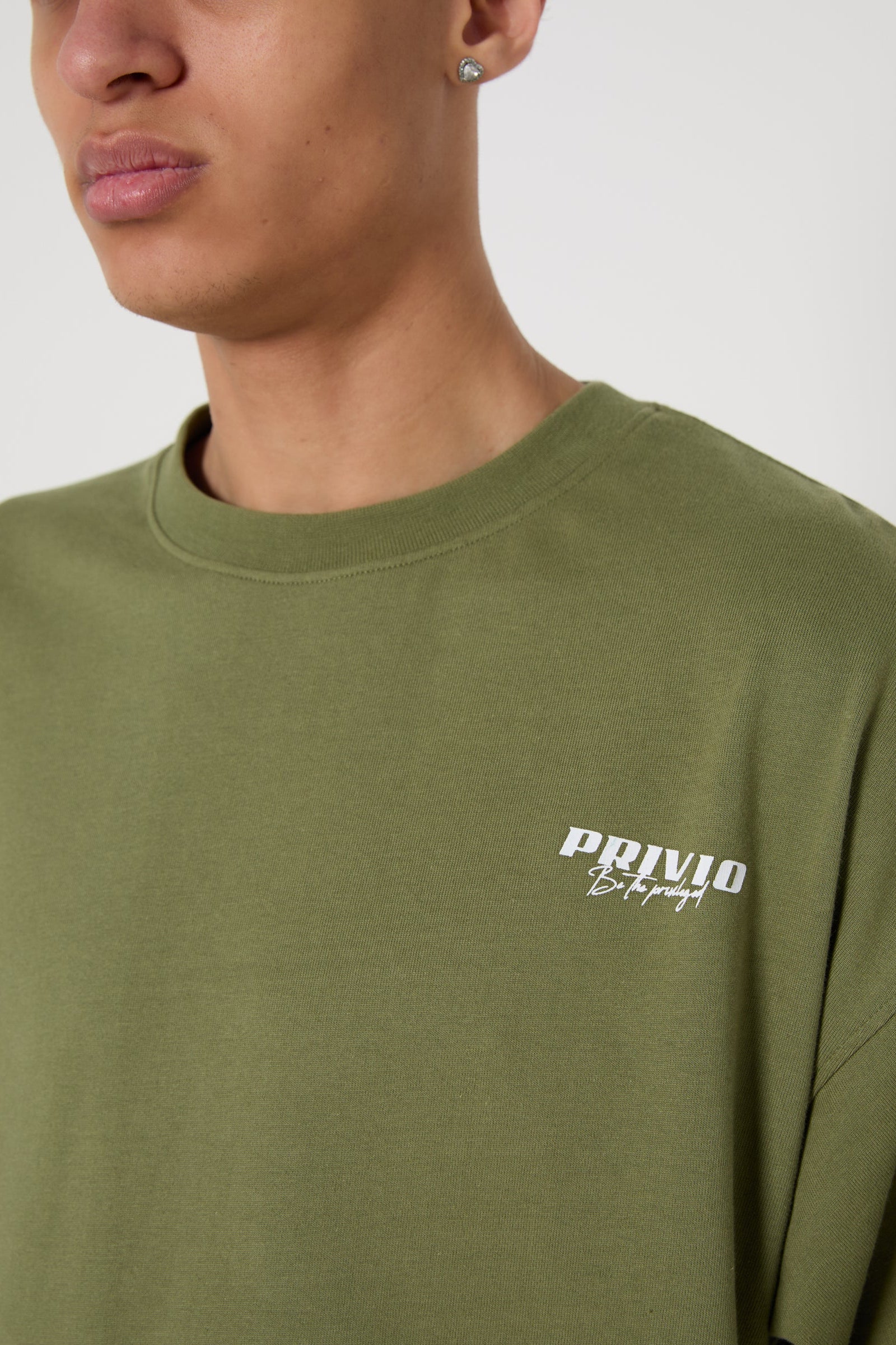 Relaxed Privio Logo Cotton T-Shirt - Khaki