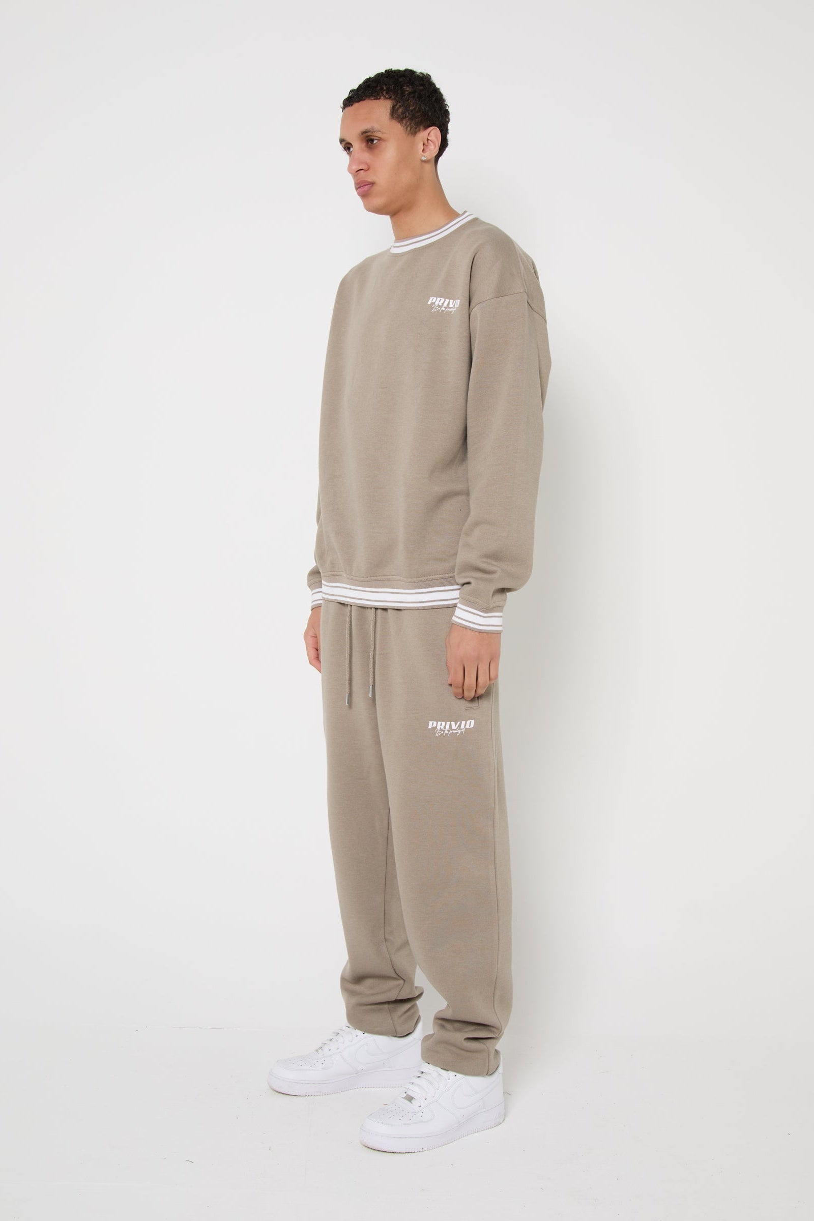 Oversized Washed Cotton Sweatshirt - Stone