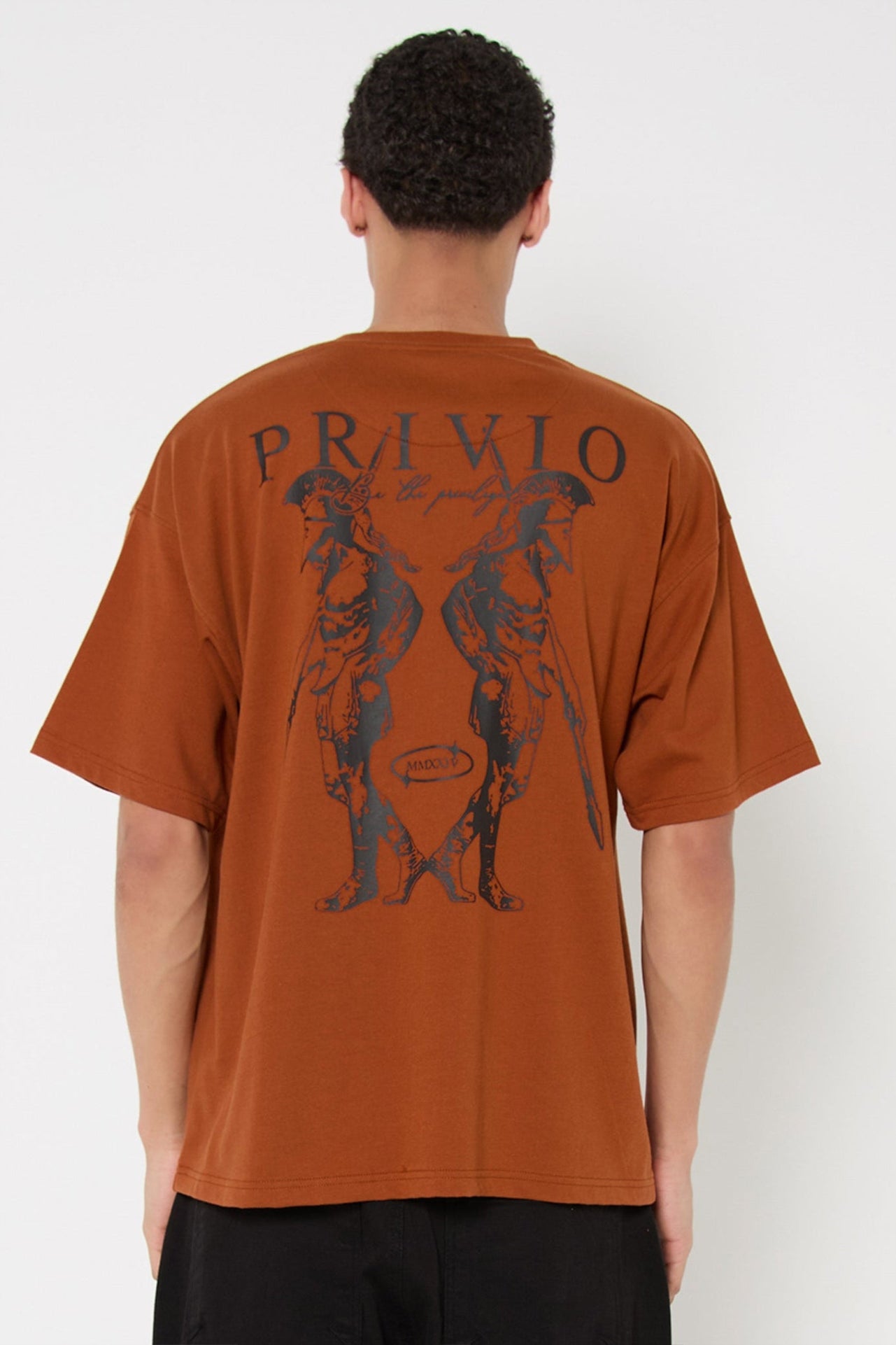 Relaxed Lightweight Graphic Cotton T-Shirt - Brown