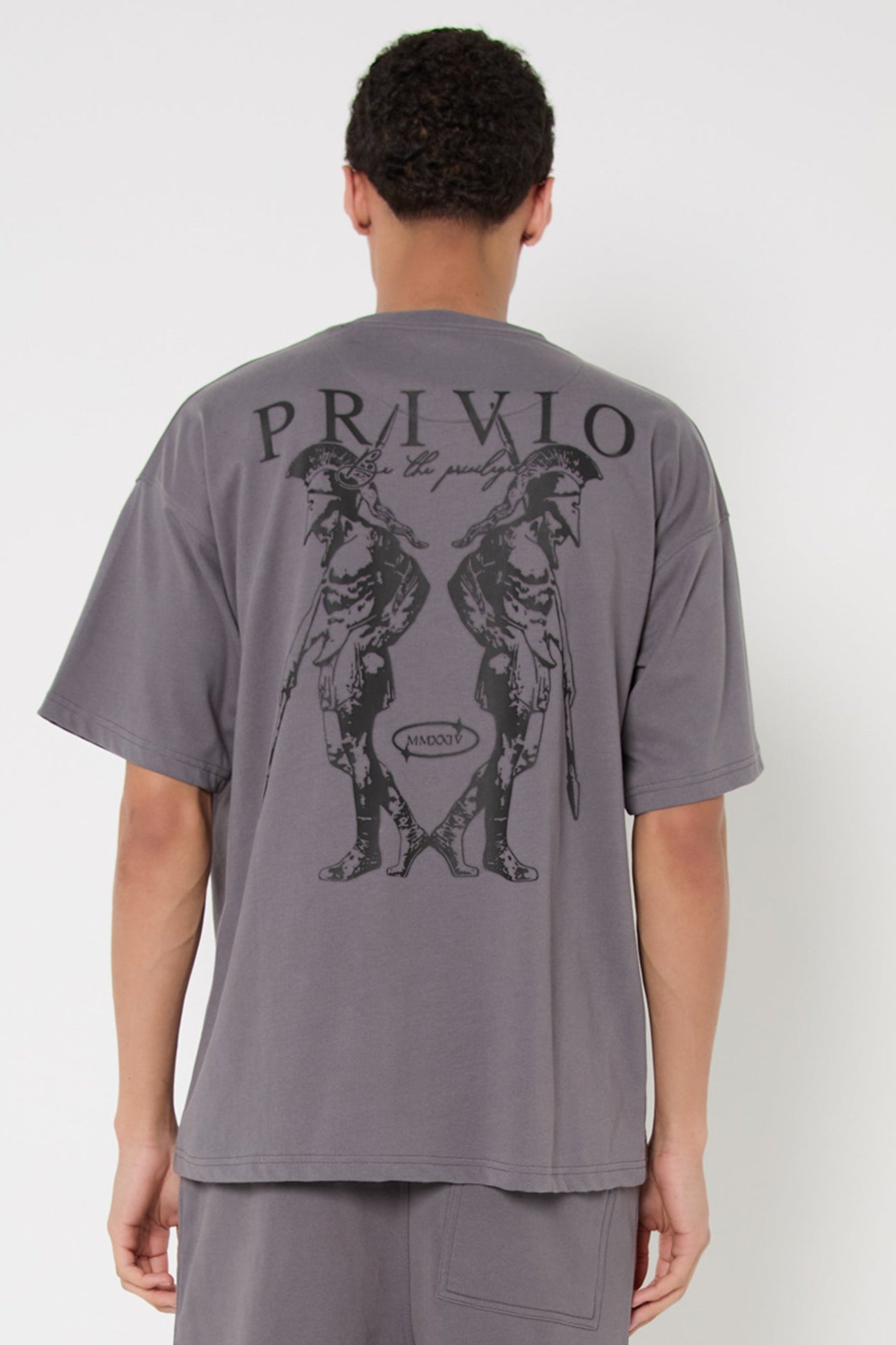 Relaxed Lightweight Graphic Cotton T-Shirt - Grey