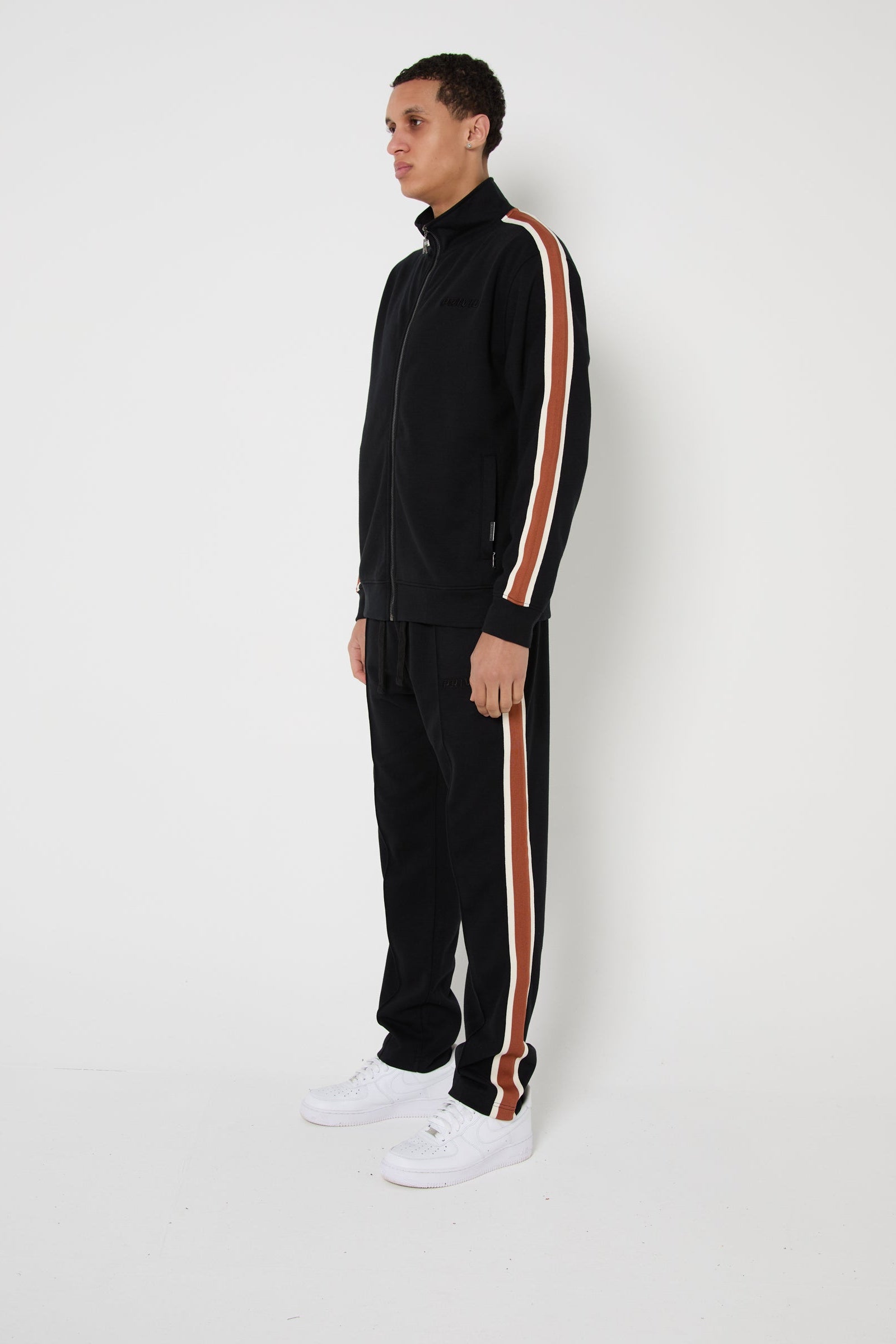 Cotton Washed Track Trouser - Black