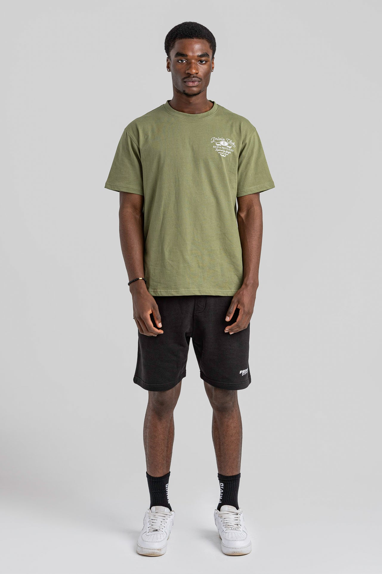 Relaxed Club Life Style Cotton T-Shirt - Khaki