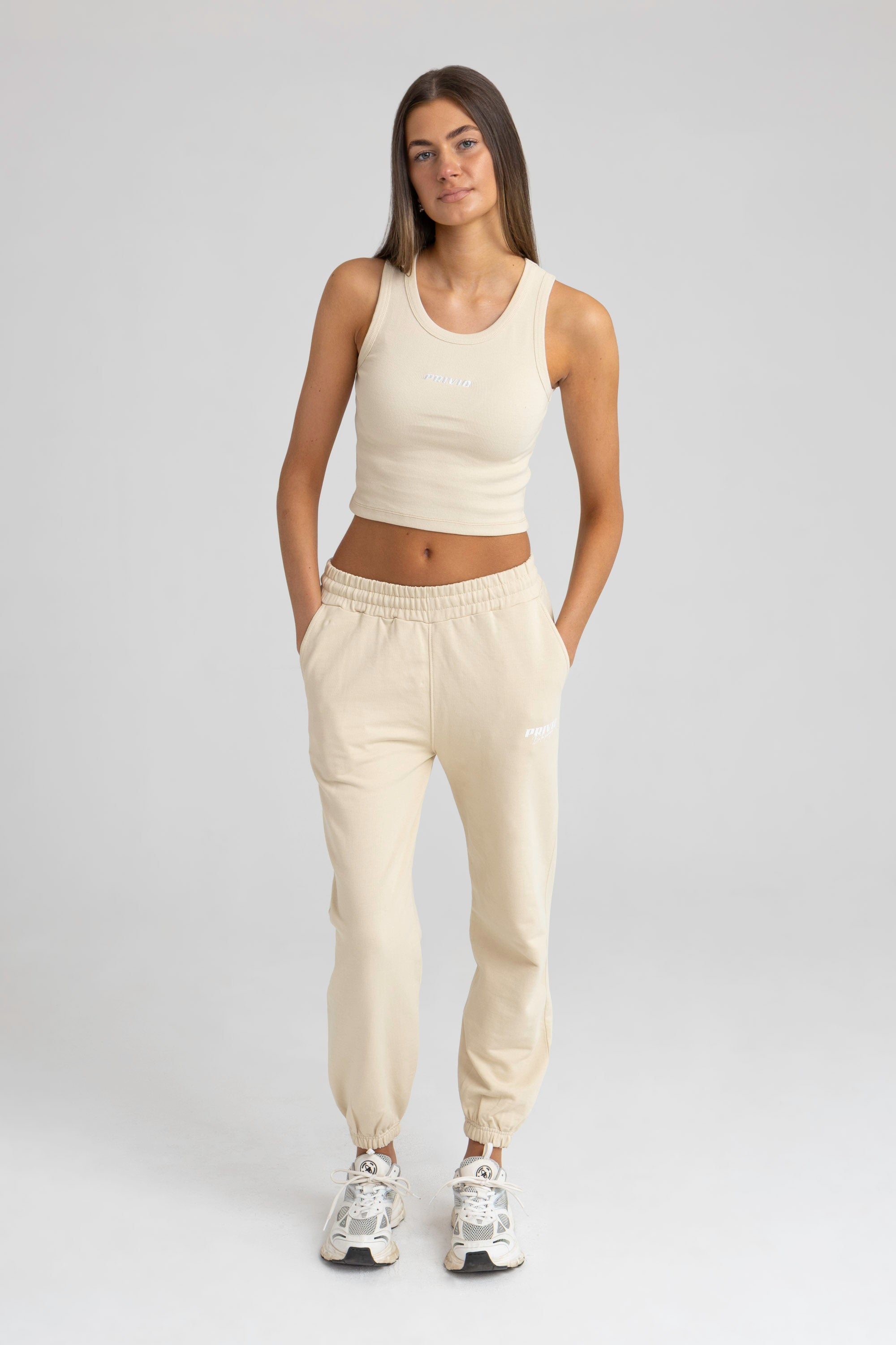 Ribbed Tank Top - Beige