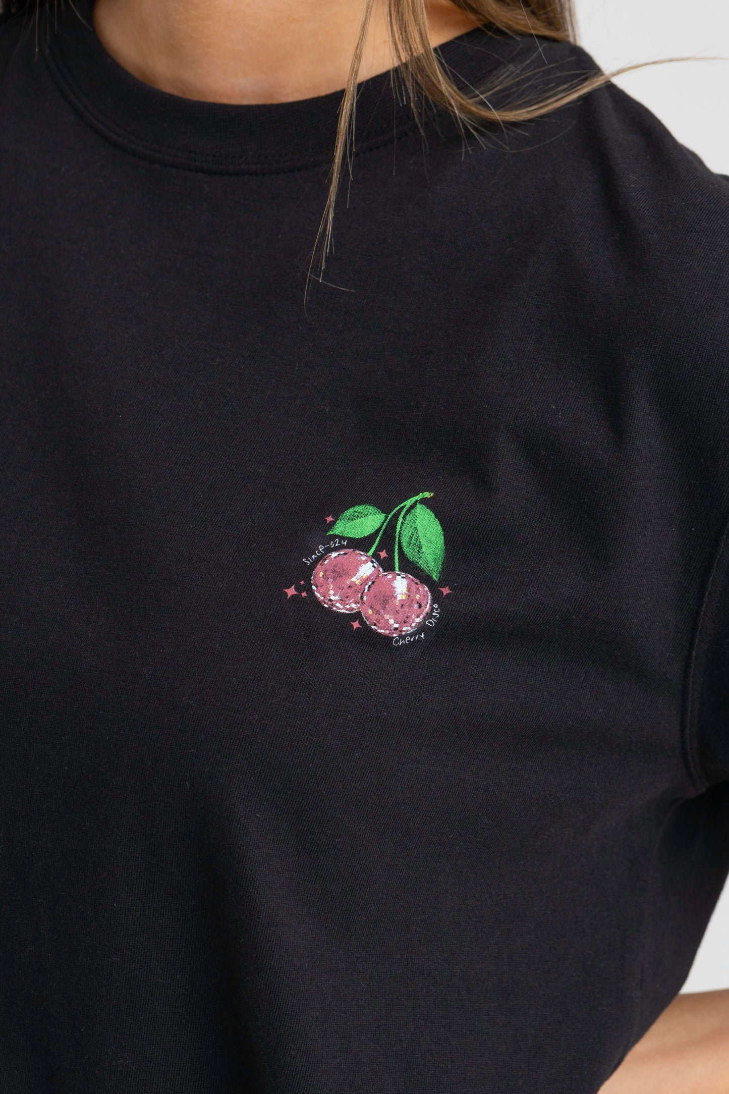 CHERRY PRINT OVERSIZED T-SHIRT