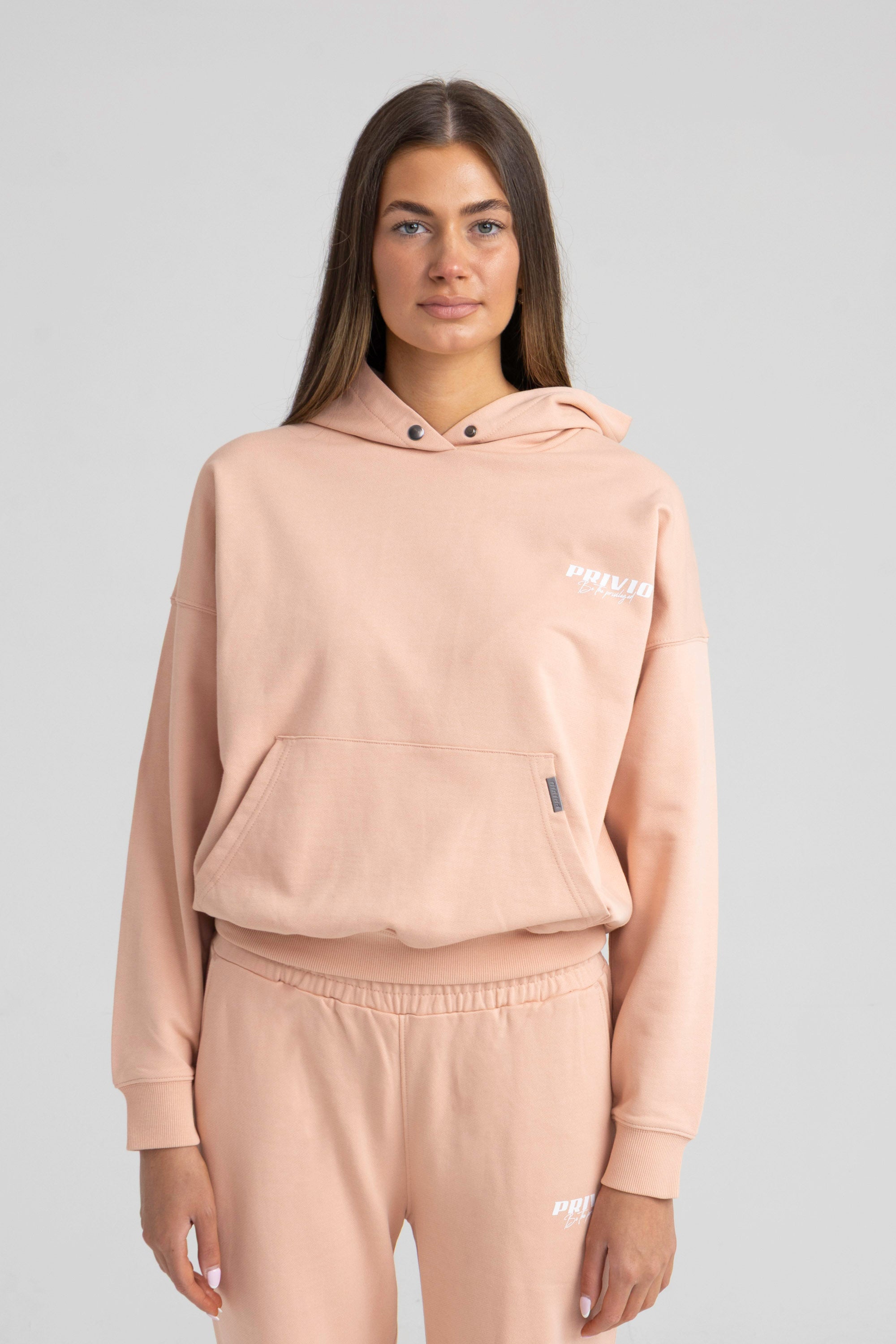 Washed Cotton Hoodie - Peach