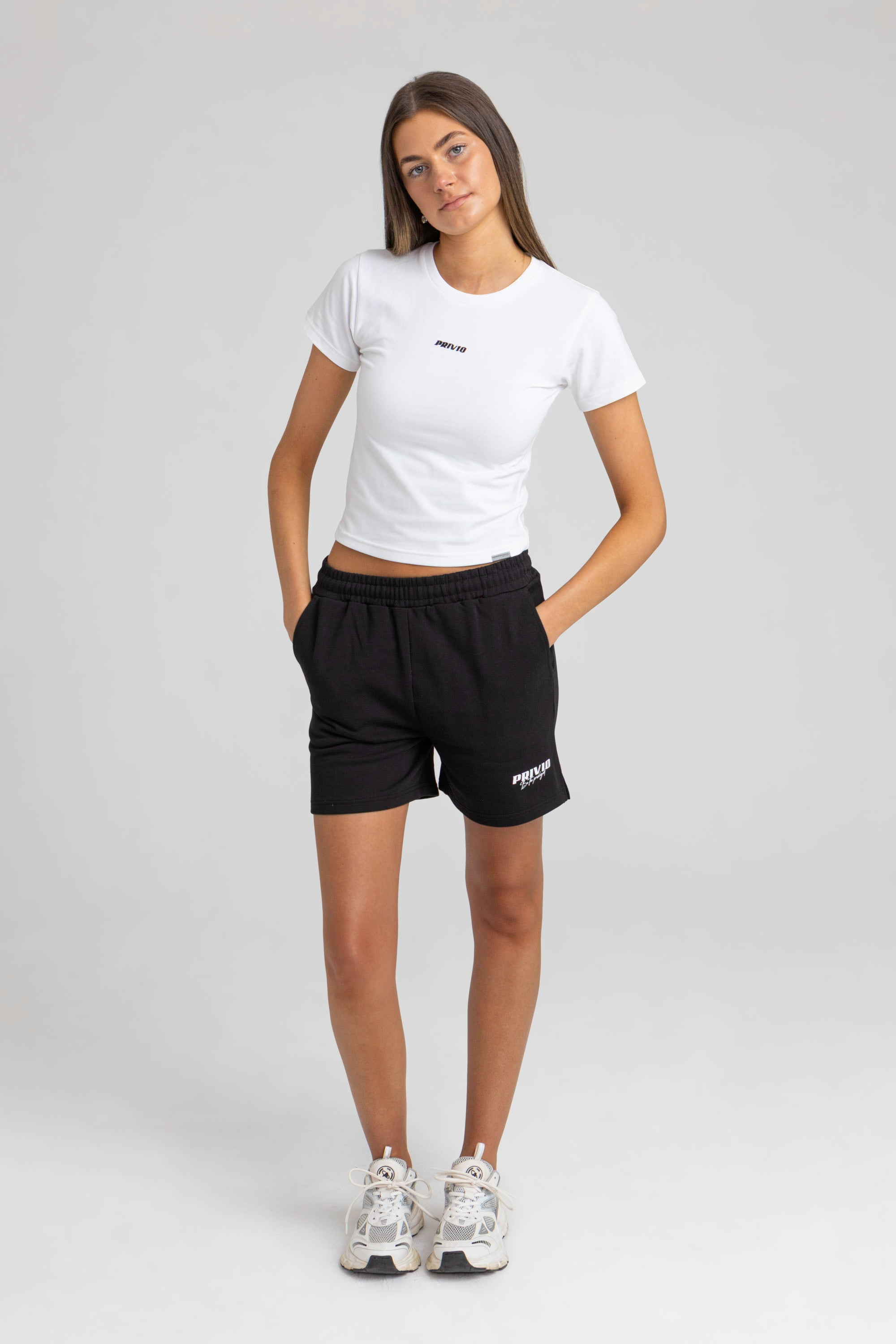 Logo Print Cropped T-Shirt - White
