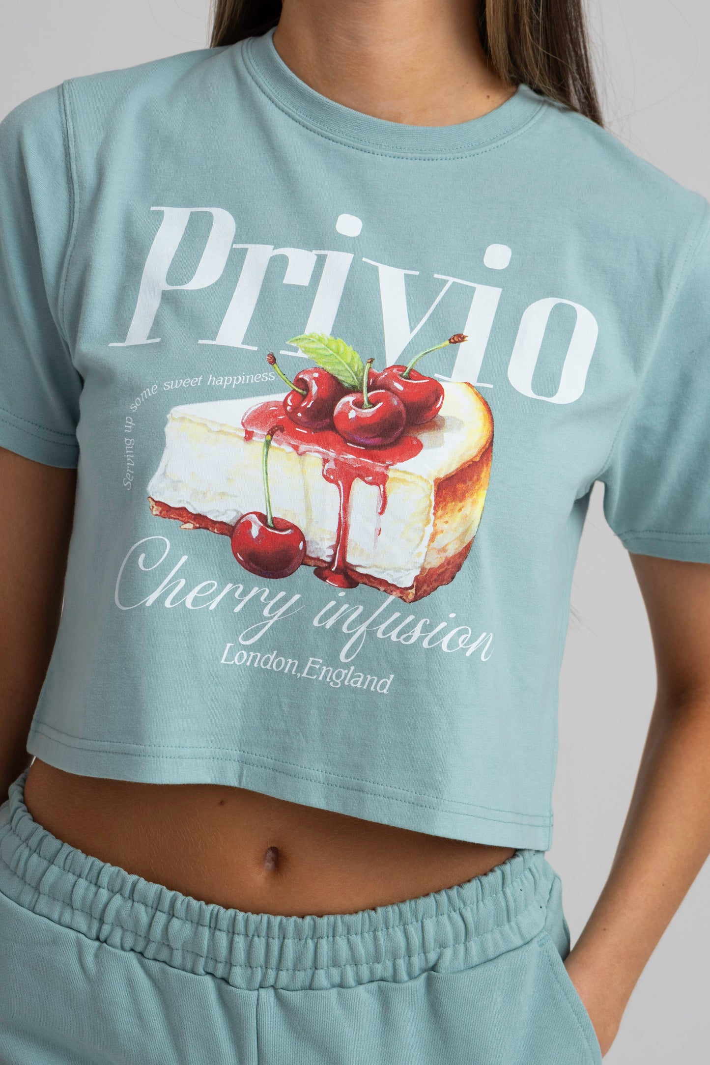 CHERRY INFUSION CROPPED T-SHIRT