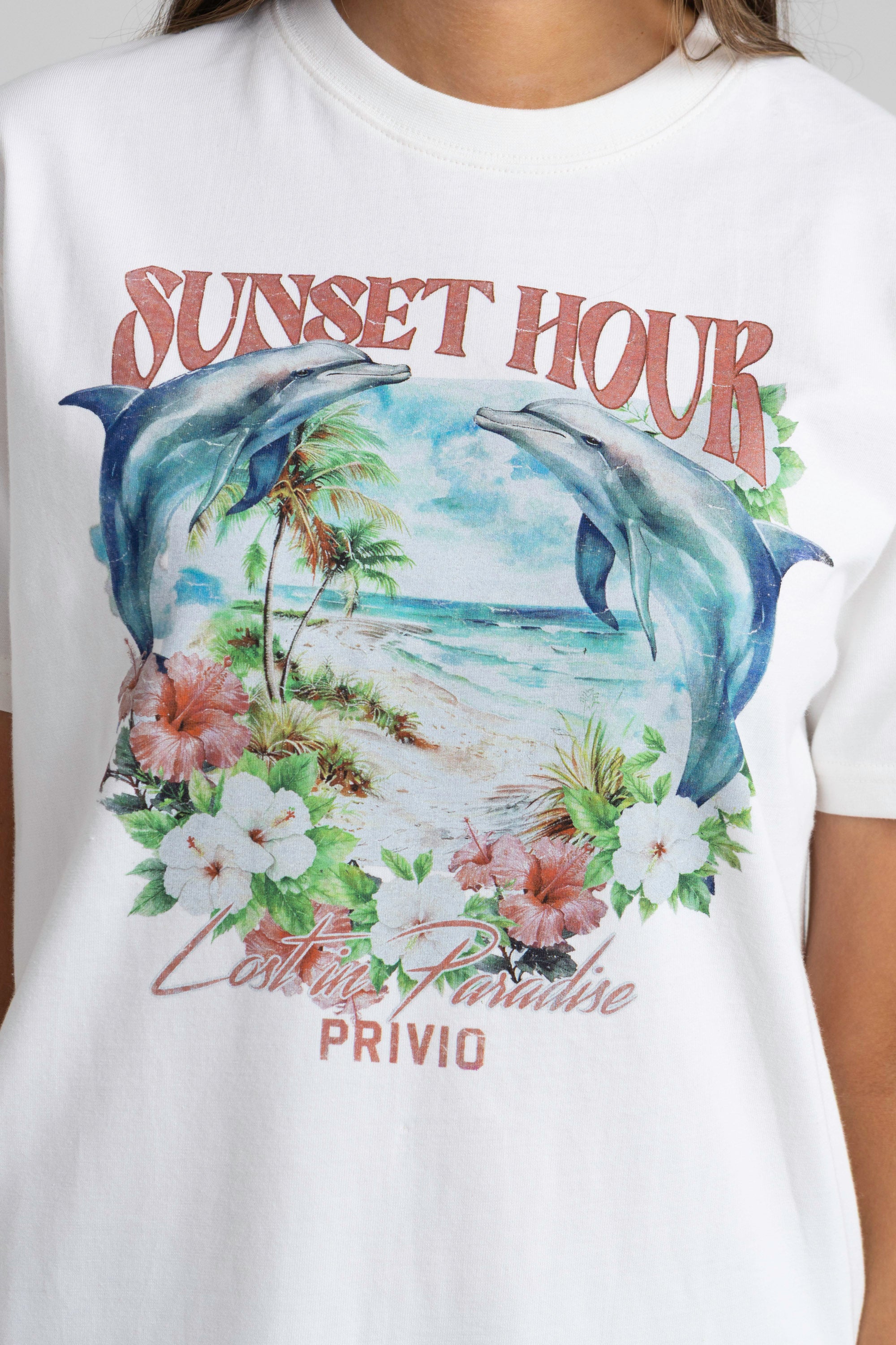 Sunset Hour Graphic T-Shirt - White