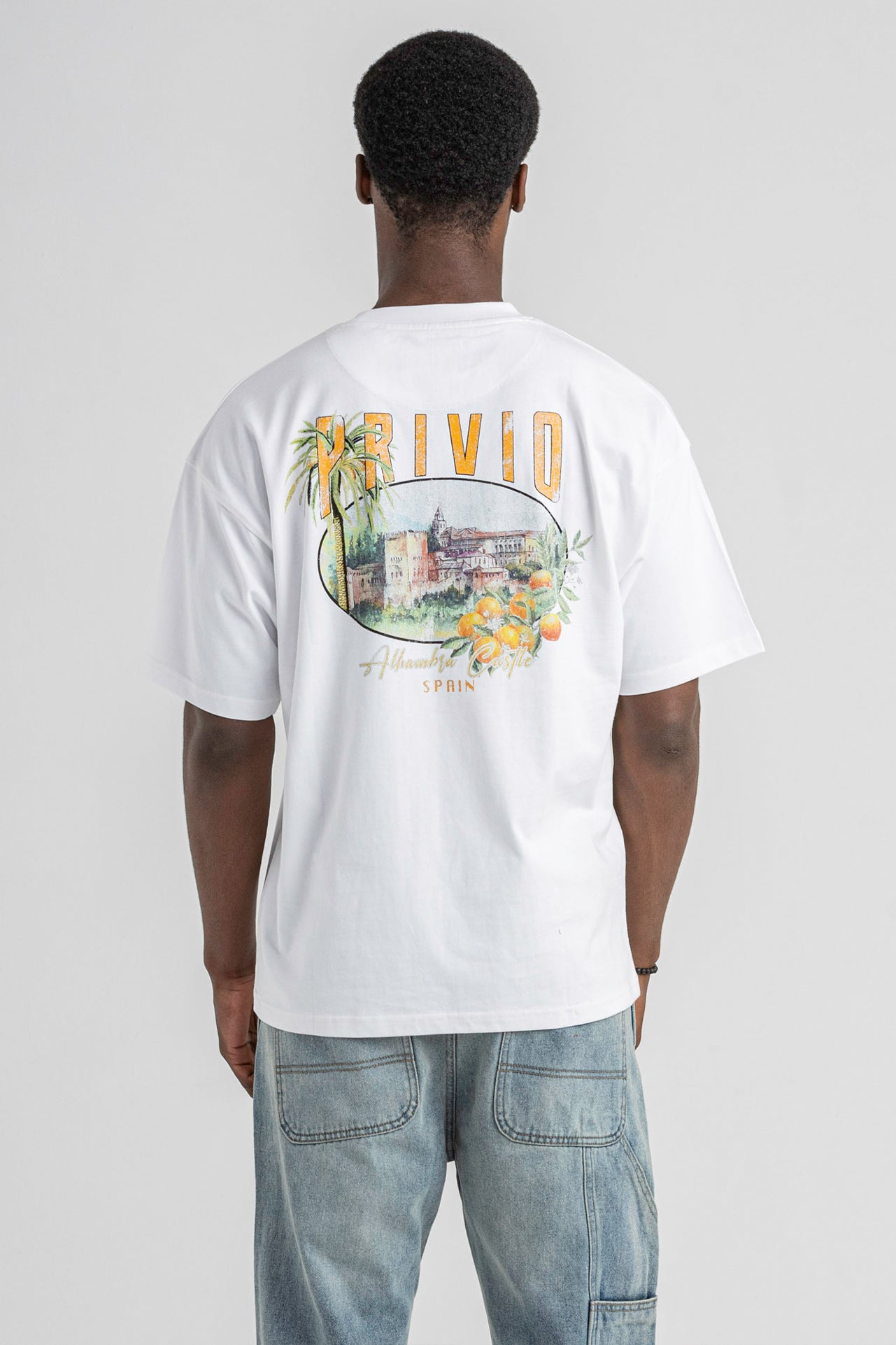 Relaxed Lightweight Graphic Cotton T-Shirt - White