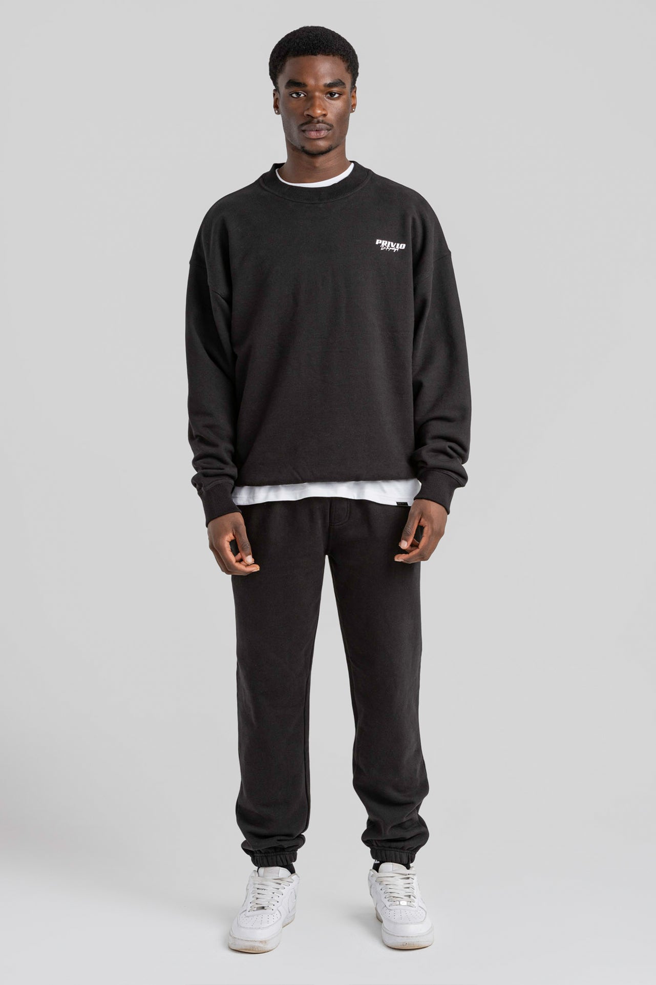 Oversized Washed Cotton Sweatshirt - Charcoal