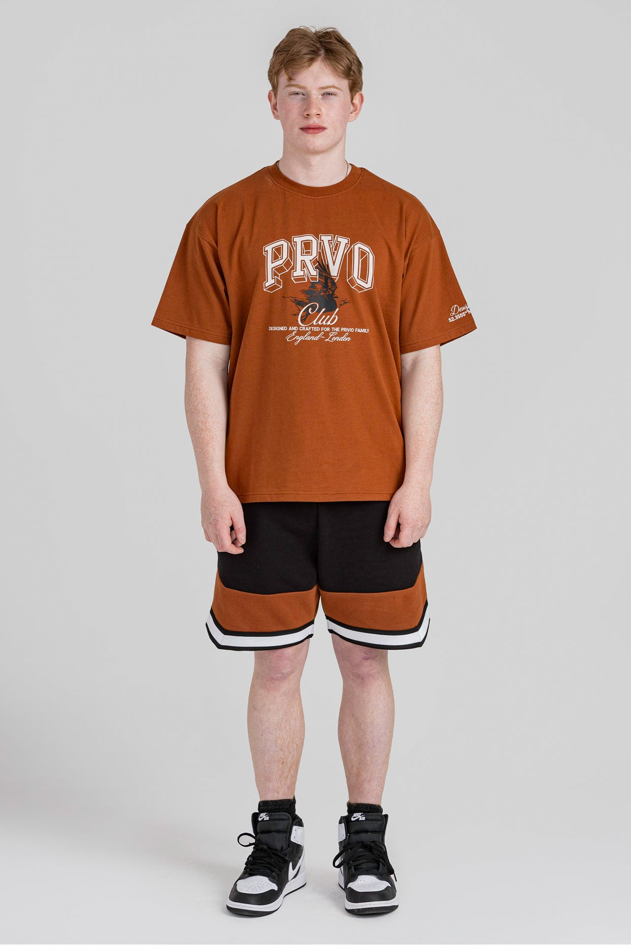Relaxed Lightweight Graphic Cotton T-Shirt - Brown