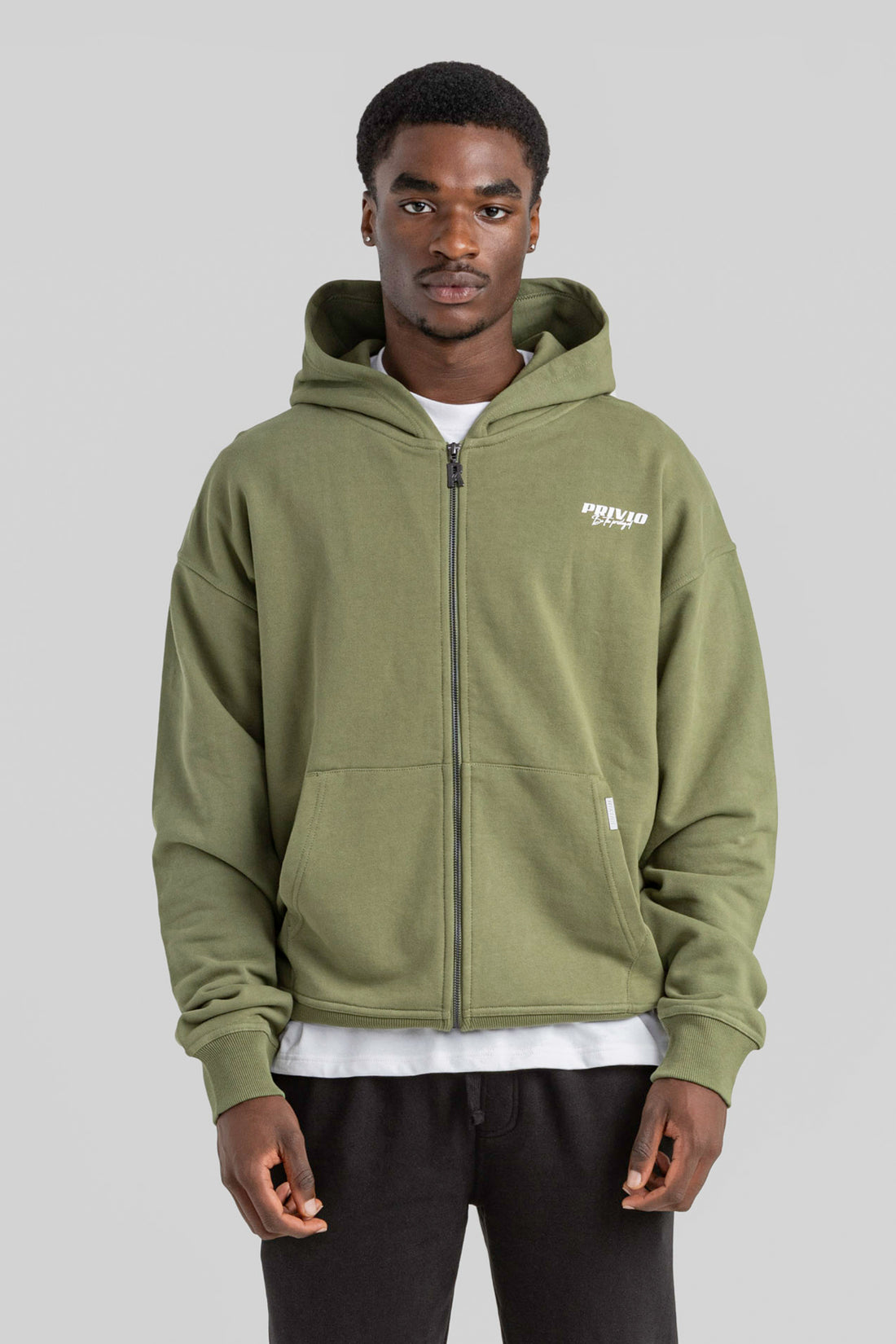 LOGO ZIP THROUGH HOODIE