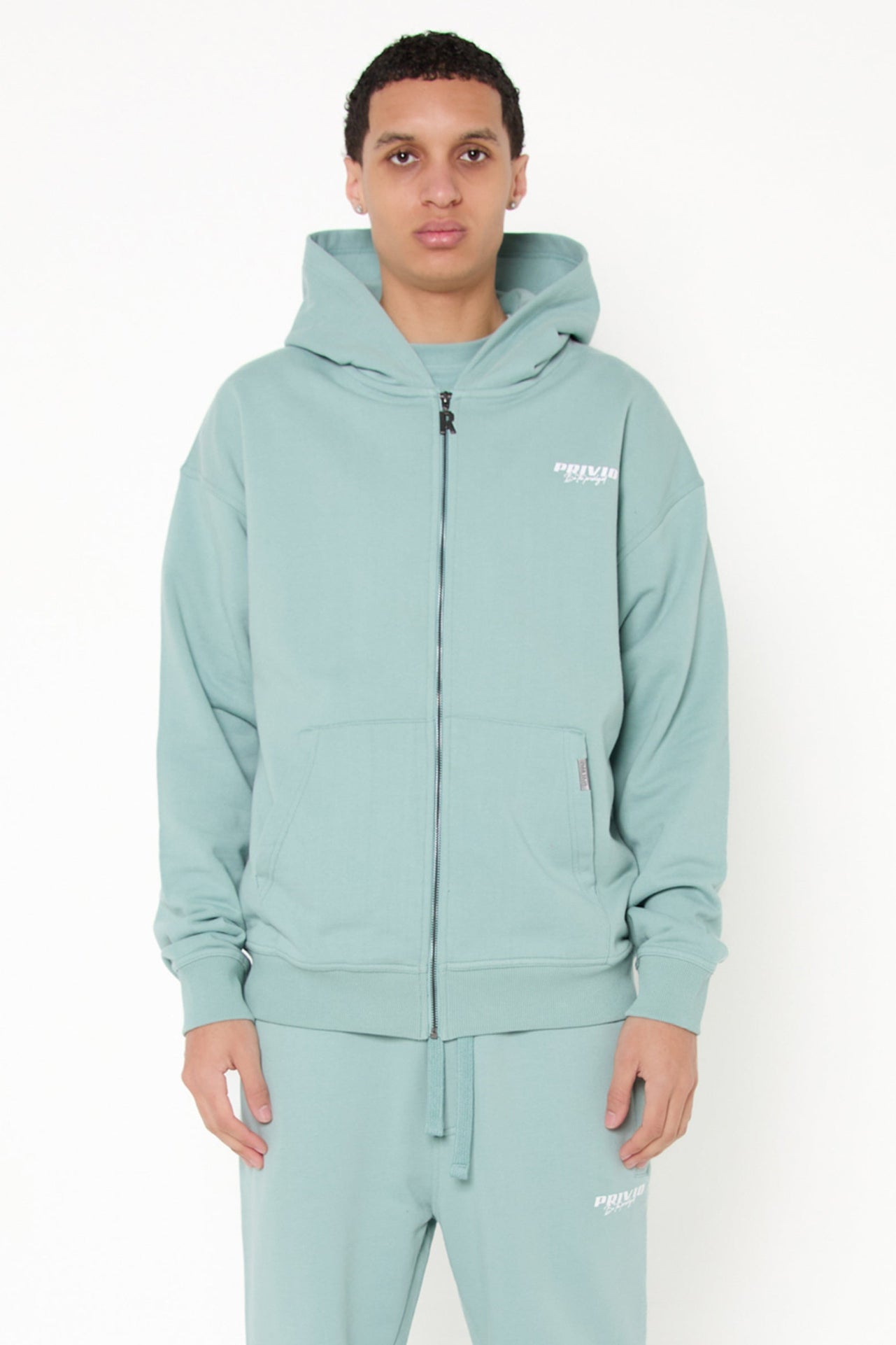 PRIVIO LOGO ZIP THROUGH HOODIE