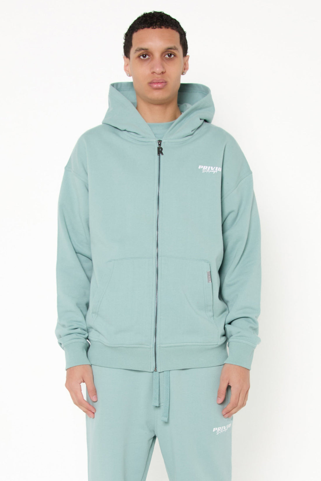 PRIVIO LOGO ZIP THROUGH HOODIE