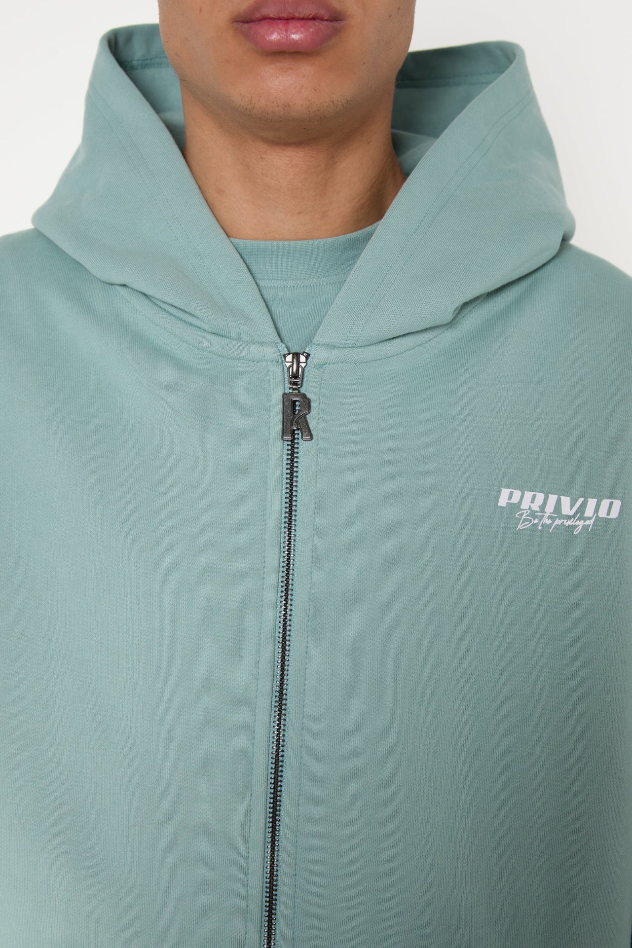 PRIVIO LOGO ZIP THROUGH HOODIE