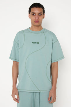 Relaxed Lightweight Cotton Logo Embroidery T-Shirt - Dusty Mint