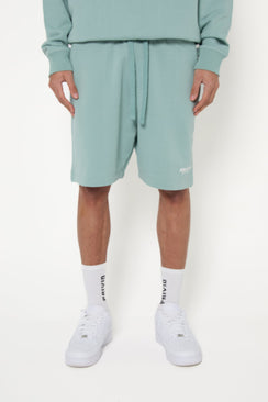 Cotton Washed Drawstring Shorts - Dusty Mint