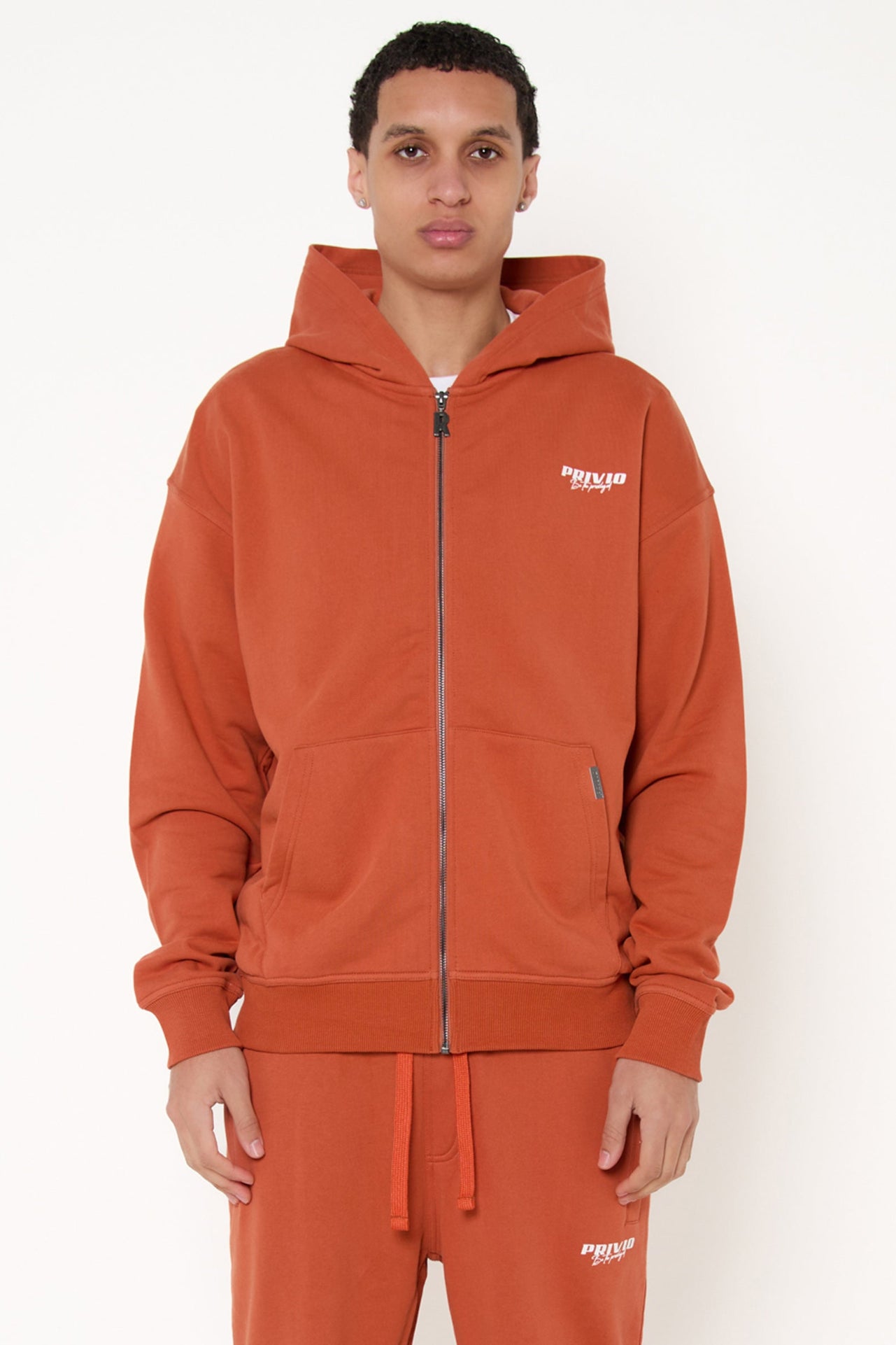 PRIVIO LOGO ZIP THROUGH HOODIE