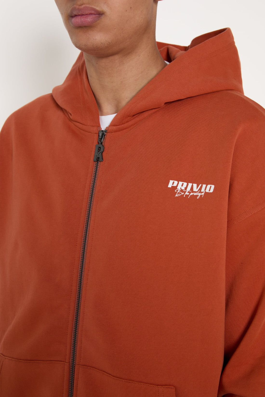 PRIVIO LOGO ZIP THROUGH HOODIE
