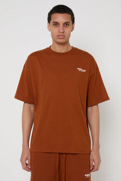 Relaxed Privio Logo Cotton T-Shirt - Brown