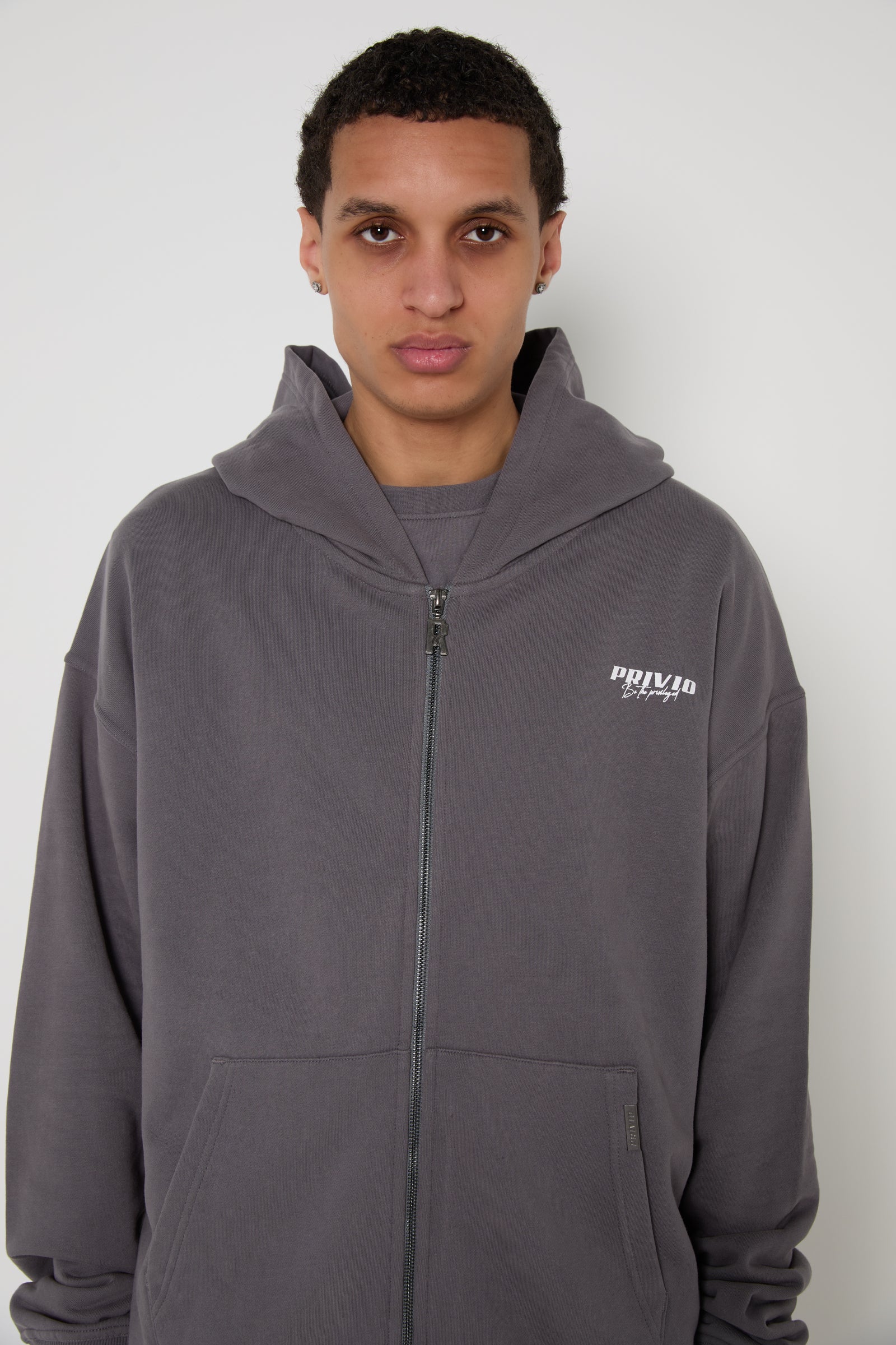 LOGO ZIP THROUGH HOODIE