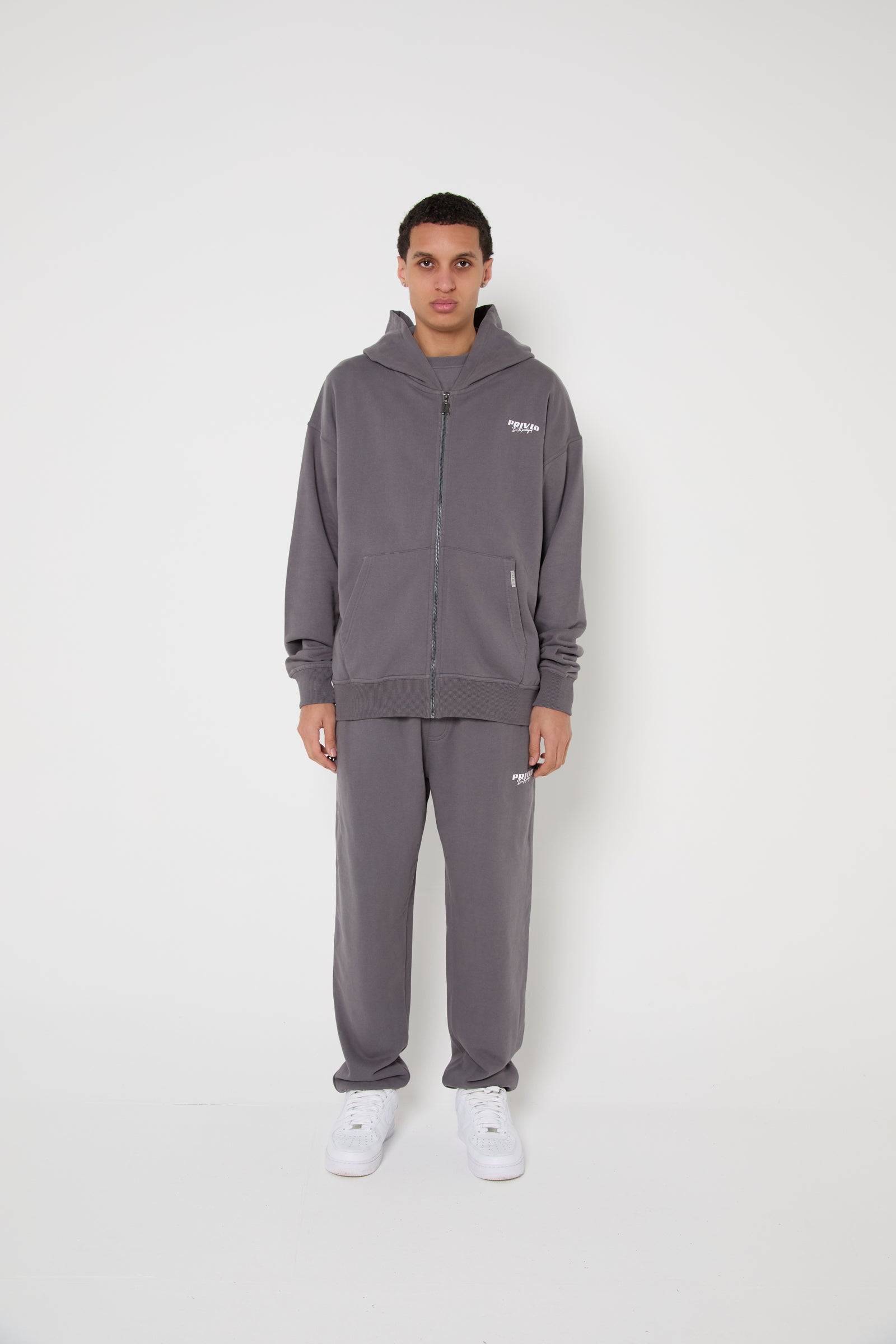 LOGO ZIP THROUGH HOODIE