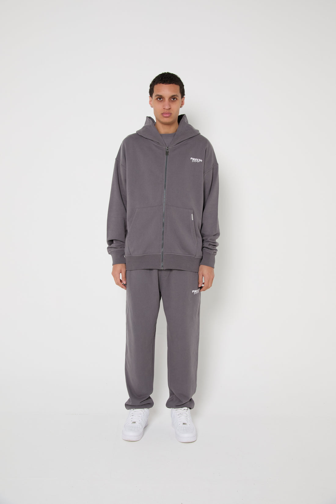 LOGO ZIP THROUGH HOODIE