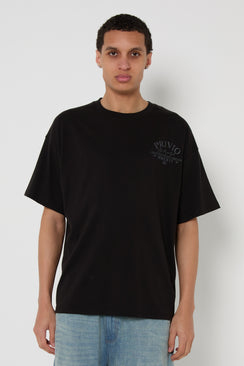 Relaxed Lightweight Graphic Cotton T-Shirt - Black