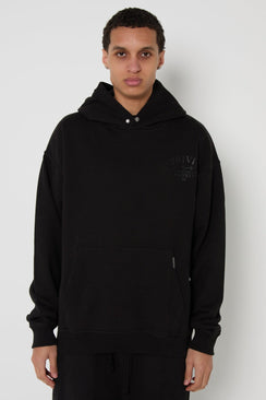 Privio Oversized Washed Cotton Hoodie - Black