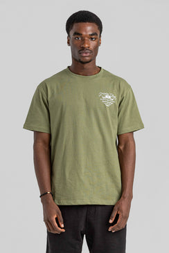 Relaxed Club Life Style Cotton T-Shirt - Khaki