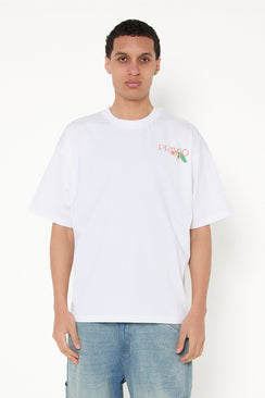 Privio Logo Relaxed Graphic Cotton T-Shirt - White