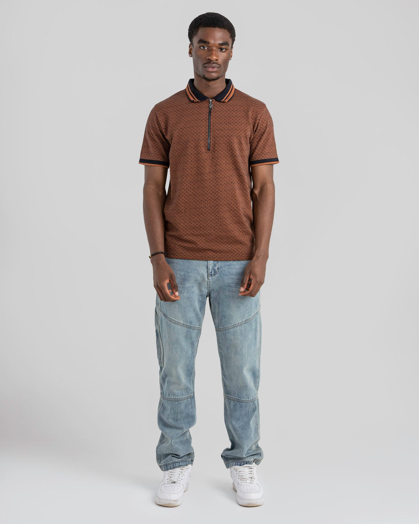 RELAXED FIT CUT AND SEW PANEL DENIM