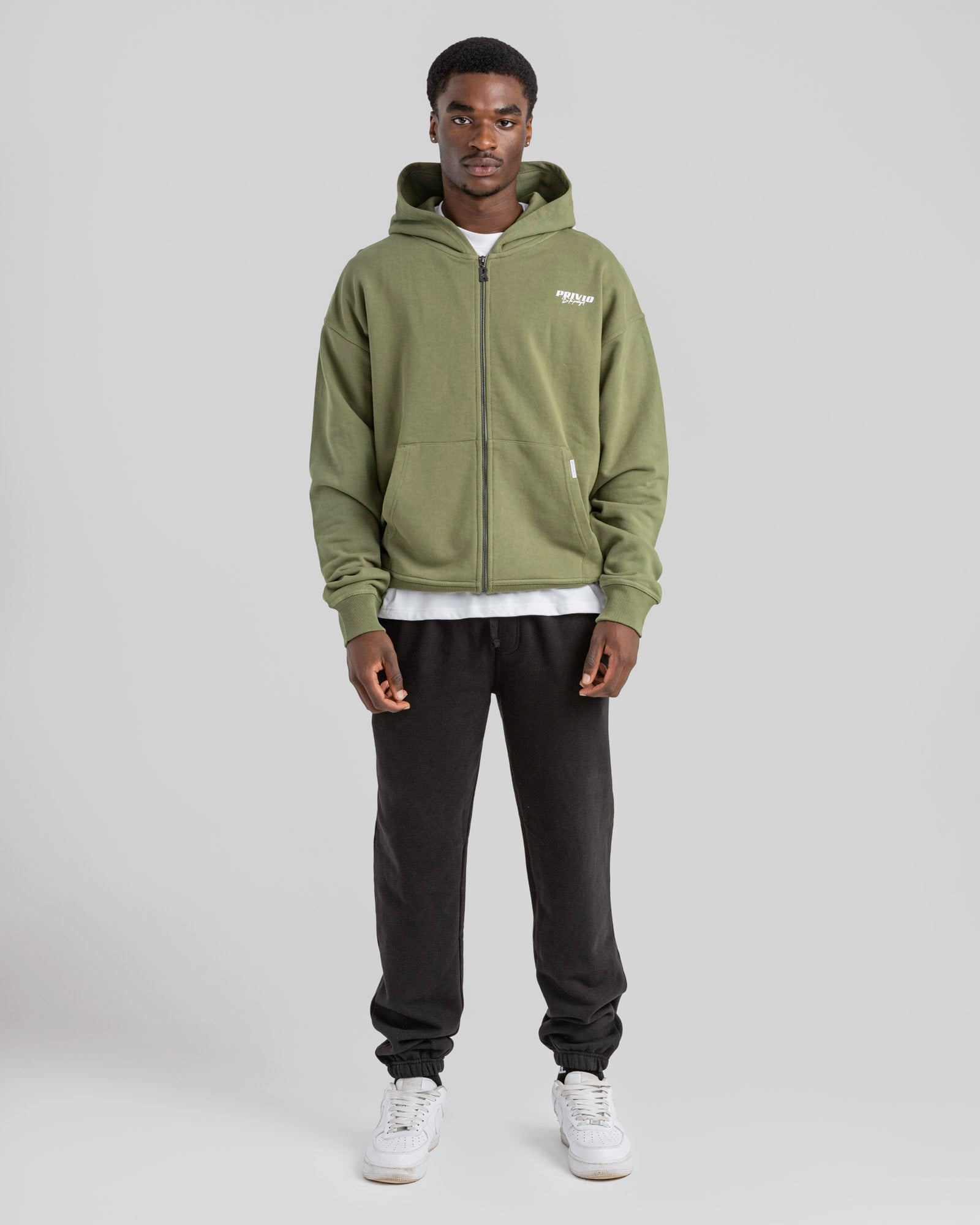 LOGO ZIP THROUGH HOODIE