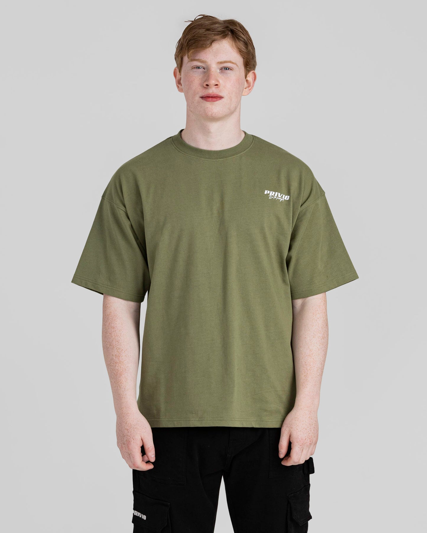 PRIVIO LOGO T SHIRT WITH CUT AND SEW PANEL