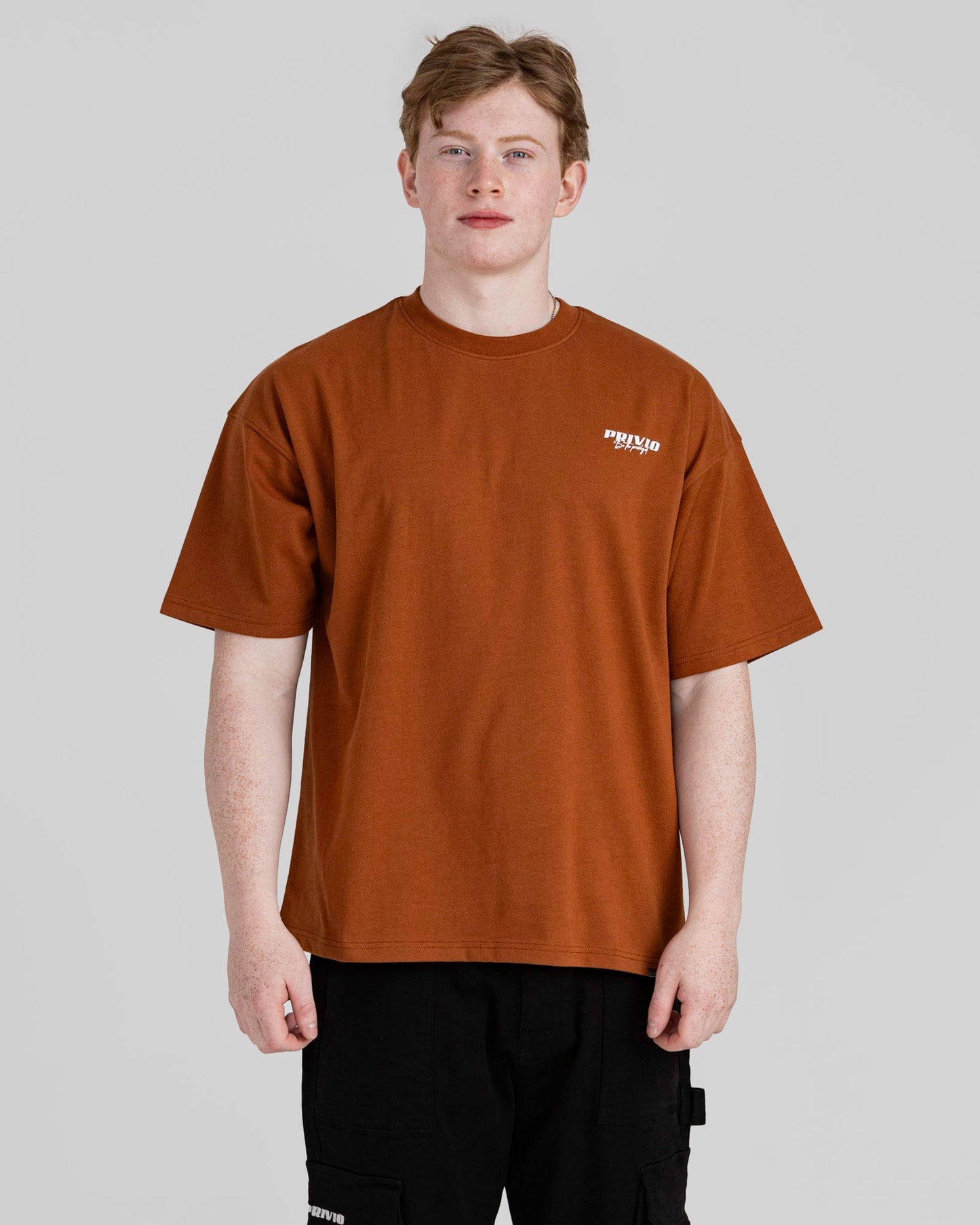 PRIVIO LOGO T SHIRT WITH CUT AND SEW PANEL