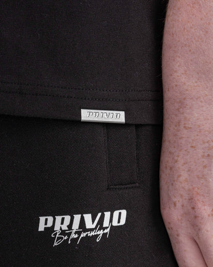 PRIVIO LOGO T SHIRT WITH CUT AND SEW PANEL