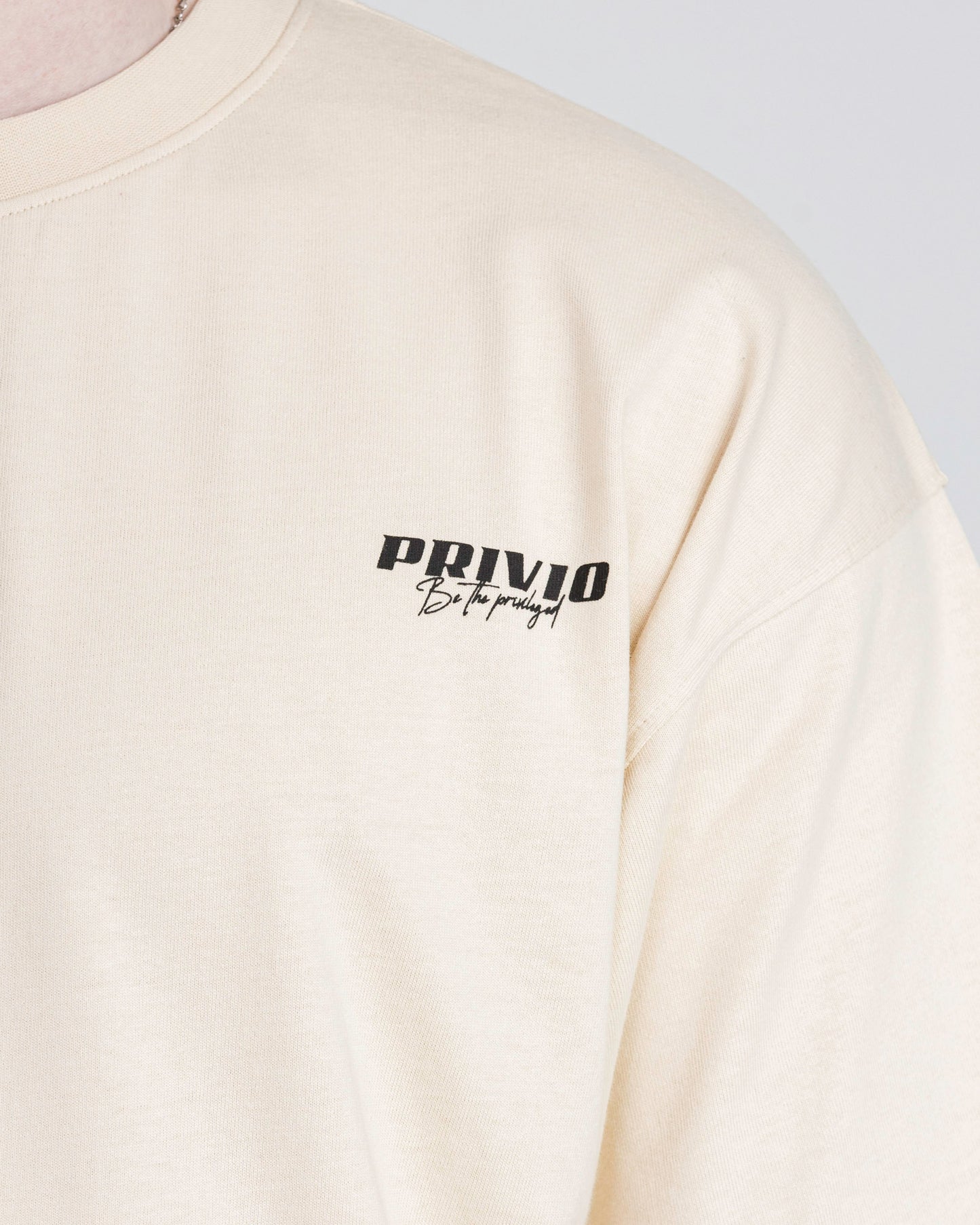 PRIVIO LOGO T SHIRT WITH CUT AND SEW PANEL