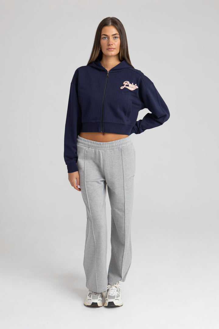 STAY SIMPLE ZIP THROUGH CROPPED HOODIE