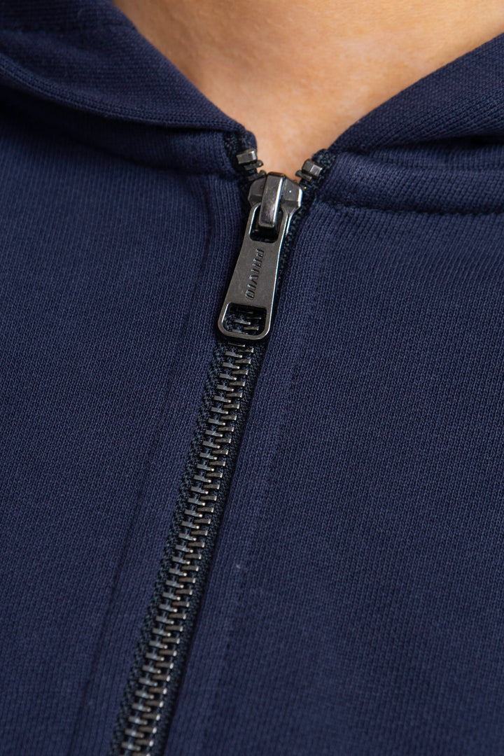 STAY SIMPLE ZIP THROUGH CROPPED HOODIE