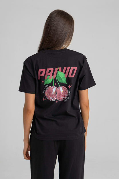 CHERRY PRINT OVERSIZED T-SHIRT