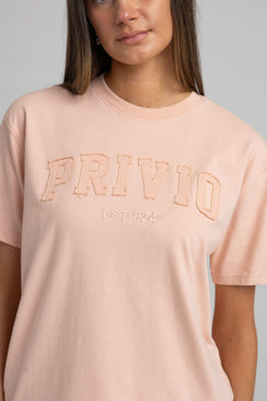 Applique Graphic T-Shirt - Peach