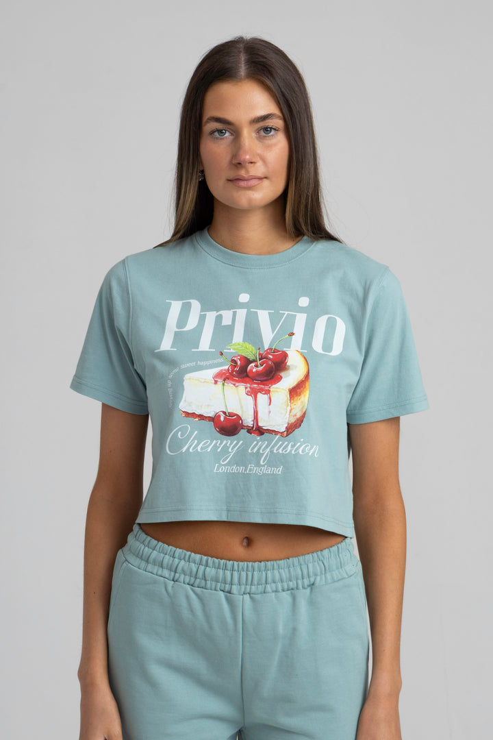 CHERRY INFUSION CROPPED T-SHIRT
