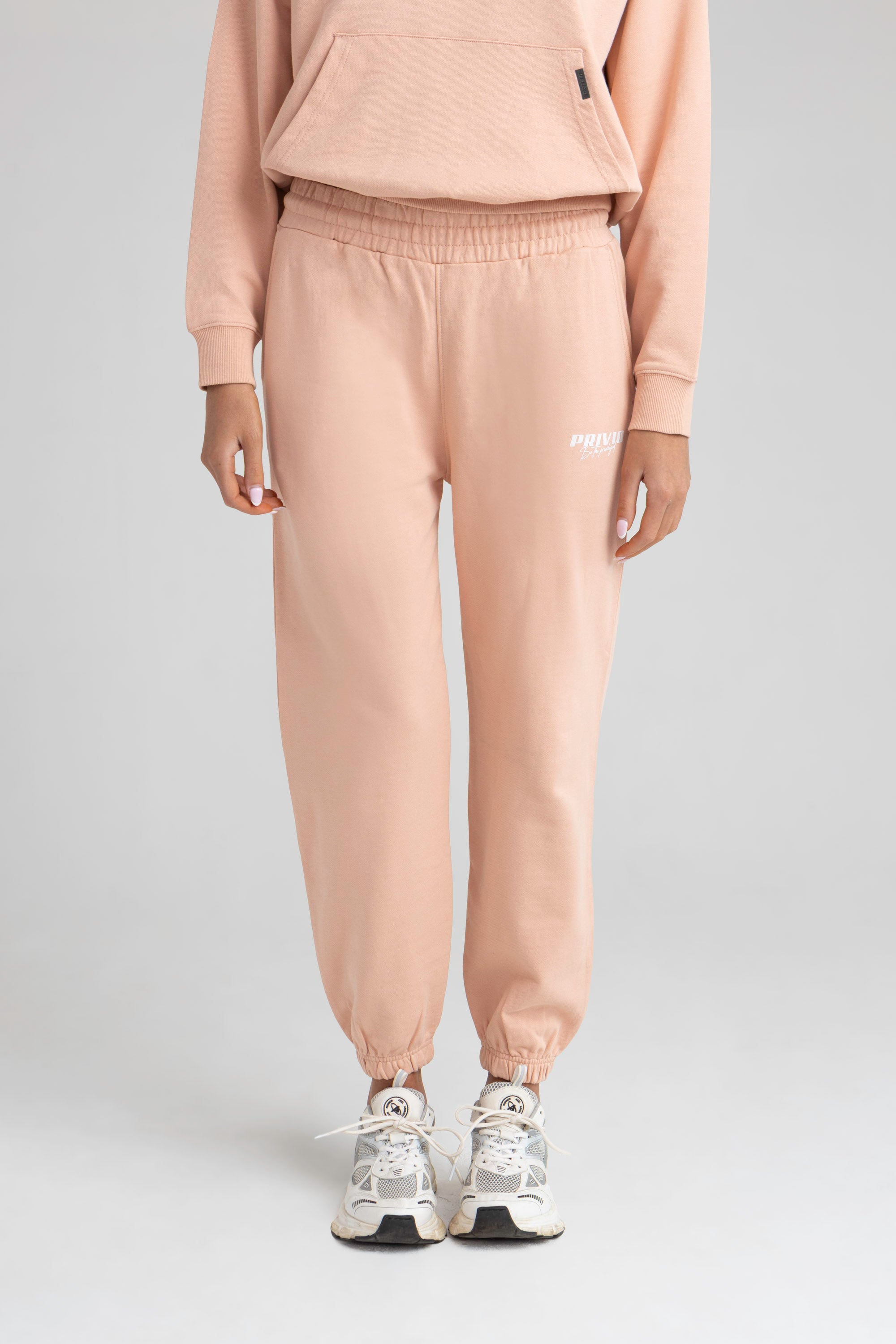 Privio Elasticated Joggers - Peach