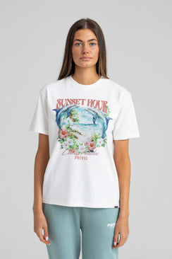 Sunset Hour Graphic T-Shirt - White