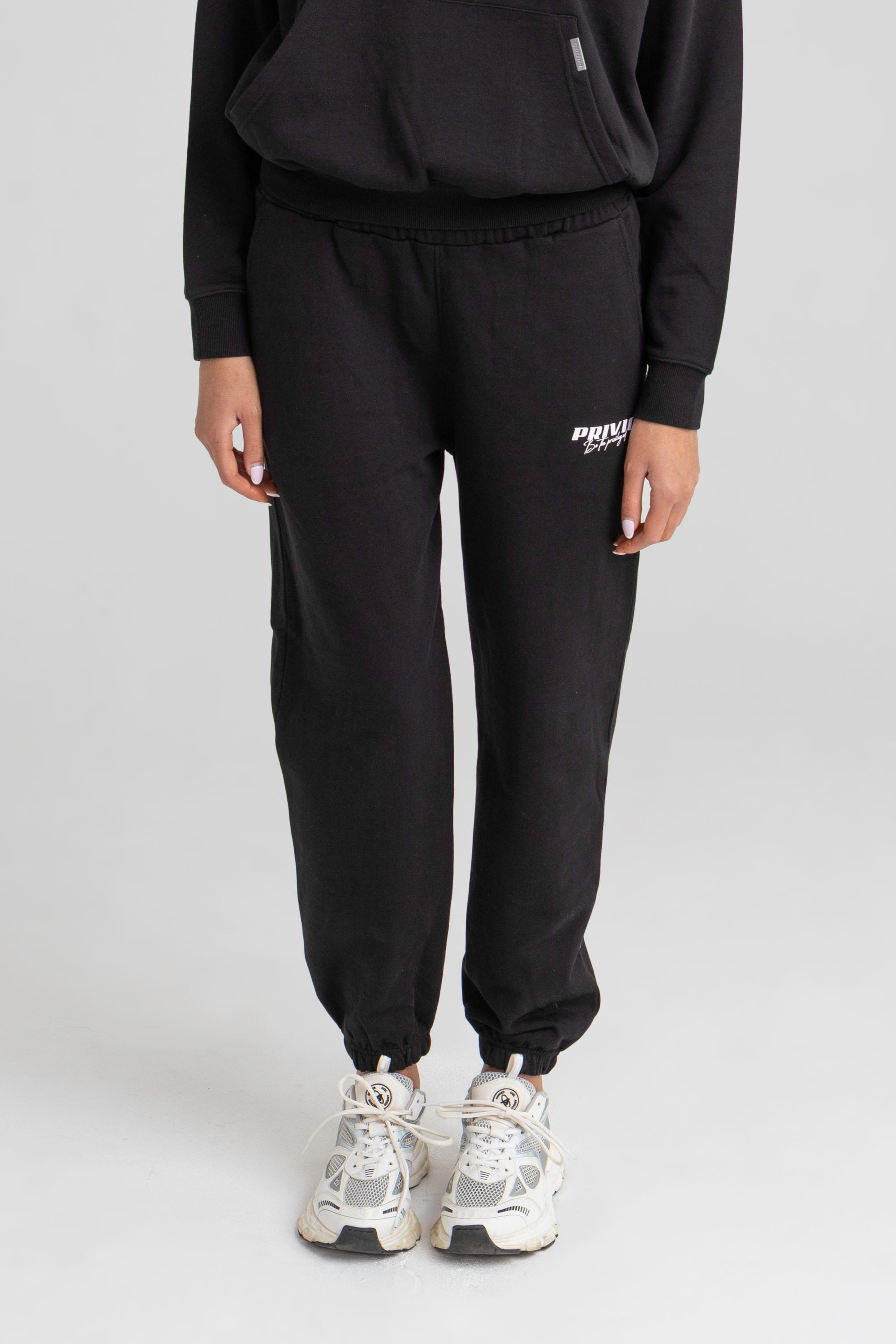 Privio Elasticated Joggers - Black