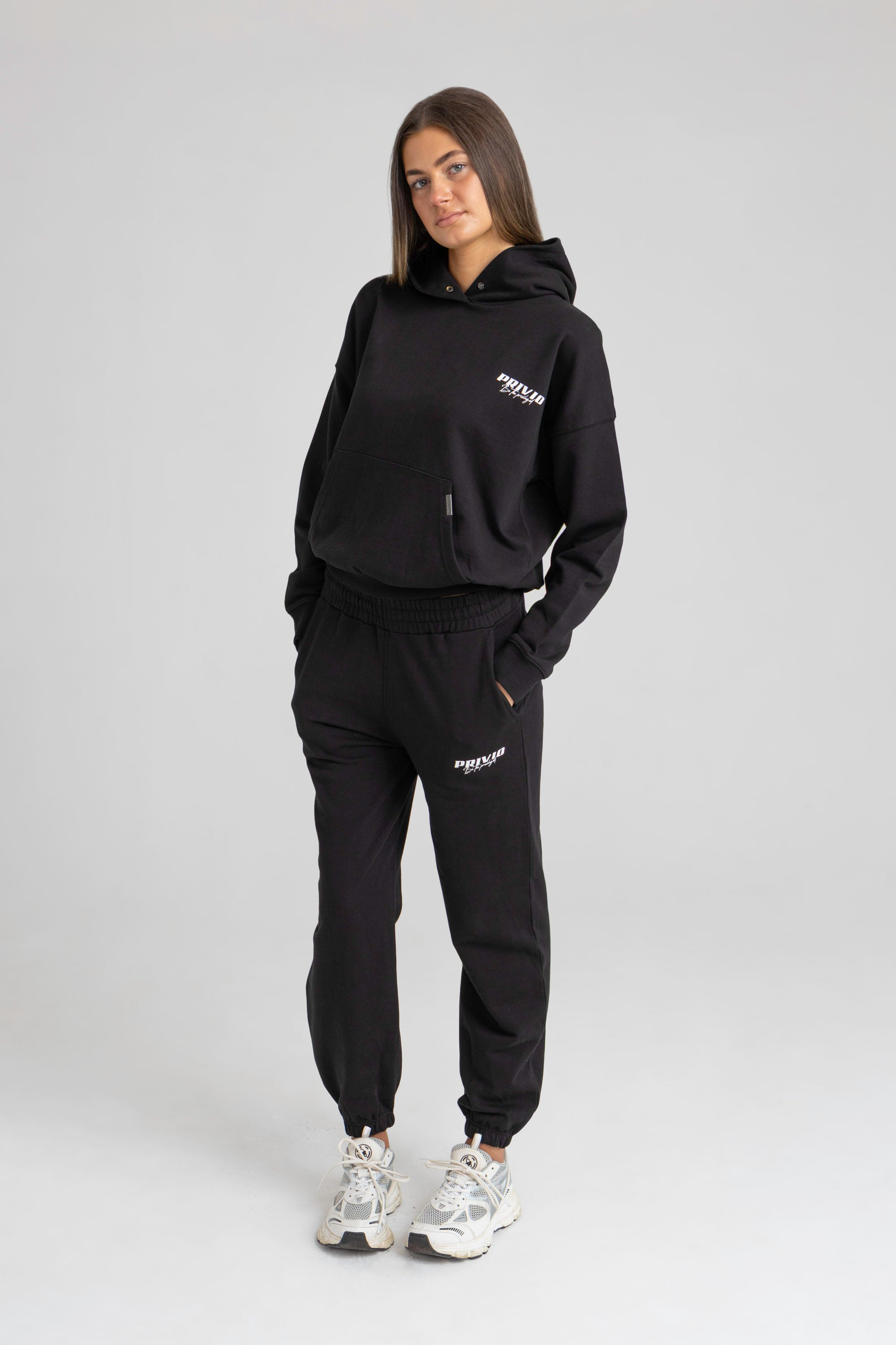 Washed Cotton Hoodie - Black