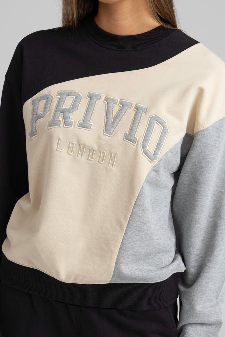 CUT AND SEW PANNEL SWEATSHIRT